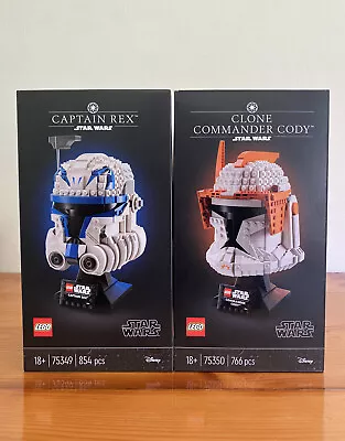 LEGO Star Wars Clone Captain Rex & Commander Cody Helmets 75350 75349 In Hand ! • $299