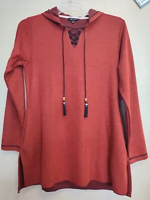 Yak N Yeti Women's Size Medium Knit Top Hippie Boho Long Sleeve Burnt Orange  • $30