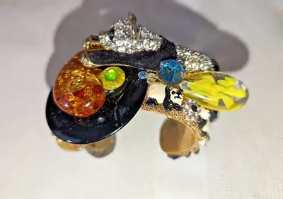 WENDY GELL Signed Cuff Panda Bracelet Beautifully Crafted & Jeweled • $499.99