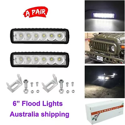 Pair 6  Inch LED Light Bar Driving Working Flood Beam Lamp Reverse Offroad 4x4 • $12.99