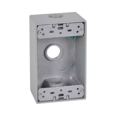 Hubbell Gray Weatherproof 1-Gang Rectangular Outlet Box • $8.99