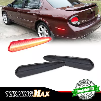 Fits 2000-03 Nissan Maxima Rear Bumper Side Marker Full Red LED Light Smoke Lens • $29.99