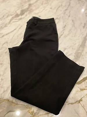 ELLE Pants Size 8 Petite Stretch Mid-Rise Black Tapered Leg • $6.99