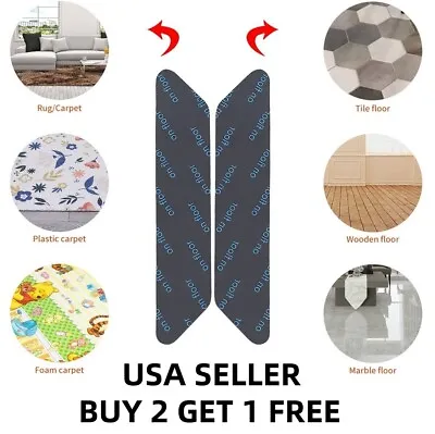 8PCS Carpet Mat Grippers Anti Slip Rubber Rug Sticker Skid Tape Reusable • $4.89