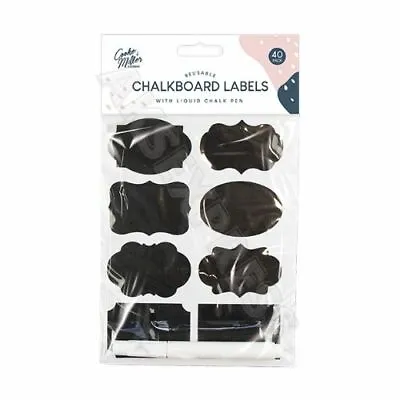 Multi-Shape Chalkboard Mini Vinyl Peel And Stick Chalk Labels Sticker Organizer  • £0.99