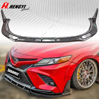 For 2018-23 Camry SE XSE V2 Style Winglet Carbon Style Front Bumper Lip Splitter • $119.99