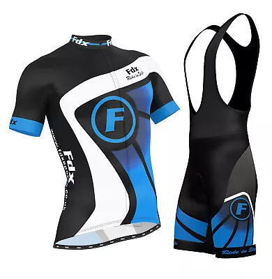 FDX Mens Cycling Jersey Half Sleeve Top Racing Team Biking Top + Bib Shorts Set • $74.99