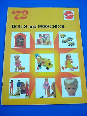 MATTEL 1972 CATALOG DOLLS & PRESCHOOL World Of Barbie + Miniature Large Plush ++ • $110