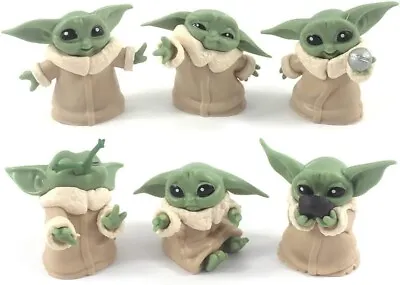 6Pcs Star Wars Mandalorian The Child Baby Yoda Grogu Doll Figure Toy Cake Topper • $14.99