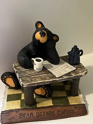 $44.38 • Buy Figurine Bearfoots Jeff Fleming Black Bear, Bear Before Coffee.