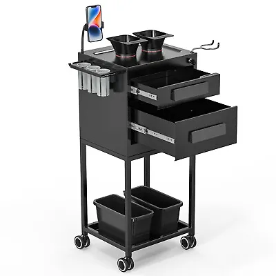 Metal Salon Trolley Cart Mobile Storage Barber Station Hair Stylist Organiz Cart • $149.99