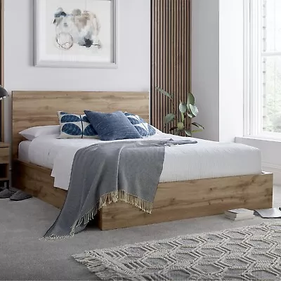 Wooden Industrial Oak Ottoman Storage Bed - Chicago By Time4Sleep • £379