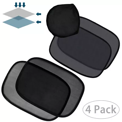 Pack Of 4 Static Cling Car Window Side Sun Shade Cover Block Visor Shield Screen • $11.40