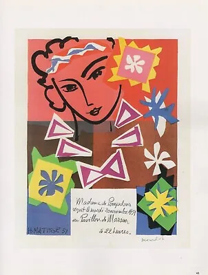 1989 Vintage Matisse BAL Arts DECORATIFS MOURLOT Color Offset Lithograph￼ • $9.99