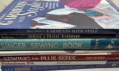 Lot 7 Sewing How To Books Vintage Singer Style Wardrobe Plus Size Fit Couture • $14.49