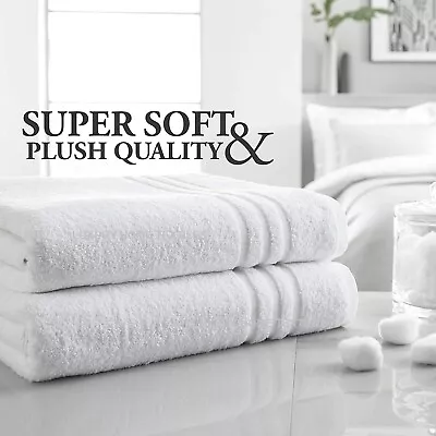 4X Big Jumbo Bath Sheets 100% Premium Cotton Large Size Bathroom Towels 600 GSM • £10.99