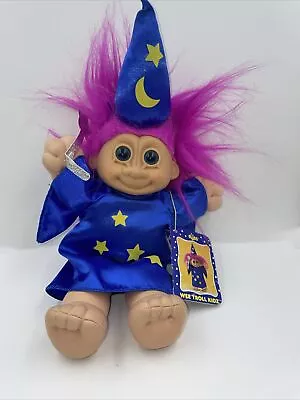 Vintage Russ 10  Stuffed Wee Troll Kidz - Wizard - Pink Hair W/ Wand & Tags • $15.99