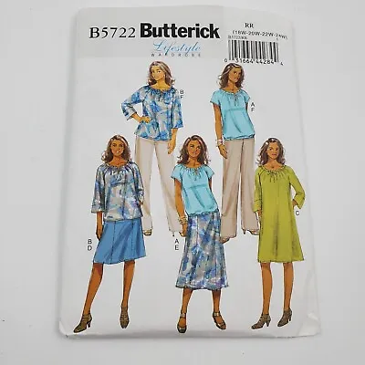 Butterick Sewing Pattern B5722 Uncut Lifestyle Top Dress Skirts Pants 18W-24W • $5.64