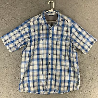 Wrangler Shirt Mens XLT Blue Plaid Vented Fishing Outdoors Regular Fit • $17.99