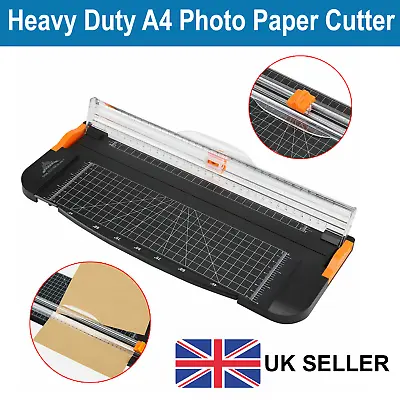 Heavy Duty A4 Photo Paper Cutter Guillotine Card Trimmer Ruler Home Office Tool • £8.99