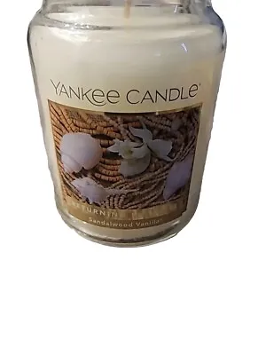 Yankee Candle SANDALWOOD VANILLA Large Jar 22 Oz White Housewarmer New Wax • £19.46