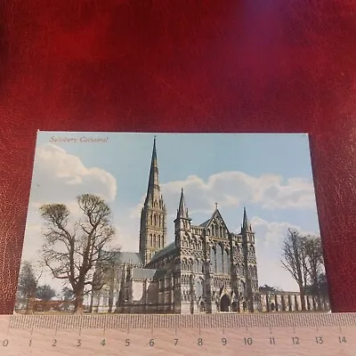 Vintage Postcard Salisbury Cathedral Valentine's • £3.15