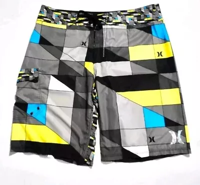 Hurley Phantom Shorts Mens 34 Geo Board Shorts Surf Beach Boardshorts • $4.35