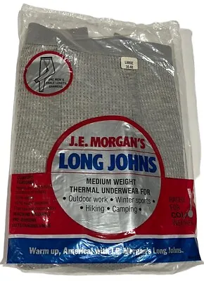 Vtg J.E. Morgan’s LONG JOHNS Gray Thermal Underwear~NOS~L~Ankle Length Drawers • $17.49