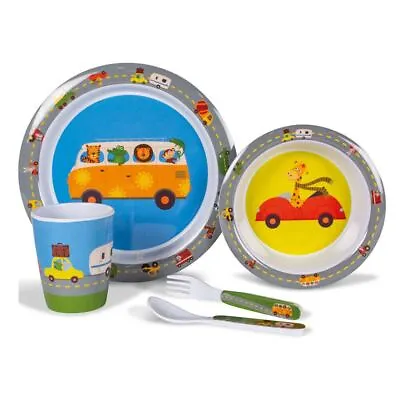 Caravan Melamine Children Dinner Set 4 Piece Bowl Plate Cup Kampa Animal Traffic • £7.95