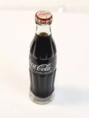 Miniature Small 3  Bottle Coca-Cola Coke Soda Pop Glass Bottle With Metal Cap • $11.99