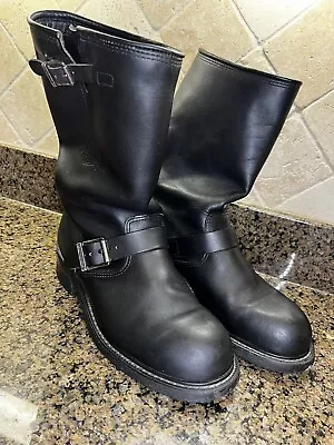 Harley-Davidson Black Motorcycle Leather Engineer Boots 98412 Mens 8.5 Buckle • $44.99