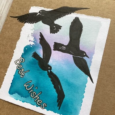 £2.95 • Buy Hand Painted, Hand Made Card, Card For Bird Lover