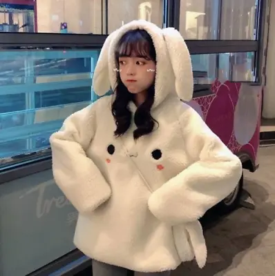 Japanese Bunny Face Kawaii Harajuku Hooded Rabbit Ear Loose Sweater Hoodie • $21.84