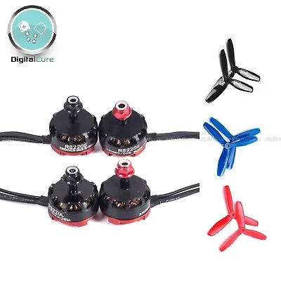 4x RS2205 2205 2300KV Brushless Motor + 5  5045 Props - Quadcopter Drone 250 • £29.89