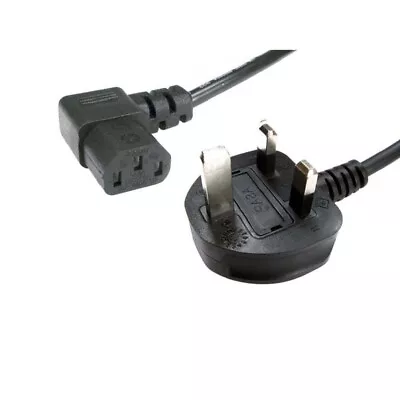 50cm - 15m Right Angle Kettle Lead Cable Power Cord IEC C13 3 Pin UK Plug • £5.59
