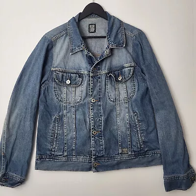 Vintage Killer Loop Denim Jacket Y2K Unisex Medium Blue Button Pockets Trucker • $14.74