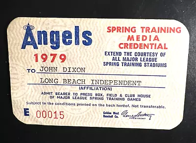 Nolan Ryan Rare Orig. 1979  Ryan Express  Era  Spring Training Media Credential  • $124.50