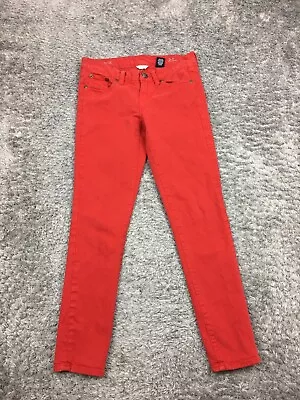 J Crew Toothpick Ankle Jeans Womens Size 24 Red Denim Crop Skinny • $14.55