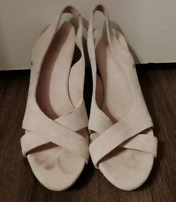 UGG Australia Hazel Li Platform Wooden Sandals Marshmallow Off White Women's 8  • $24.95
