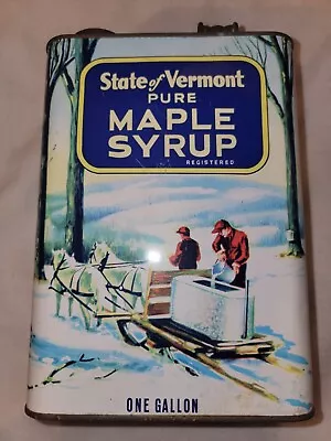 Vintage State Of Vermont Maple Syrup Tin Syrup Can The Older One Gallon Tin • $45.99