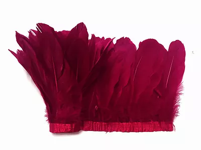 1 Yard - Burgundy Goose Pallet Parried Feather Trim Nagoire Satinettes Supply • $13.73