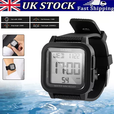 Fashion Stopwatch Waterproof Army Sports Analog Digital LED Wrist Glow-Watch • £8.76