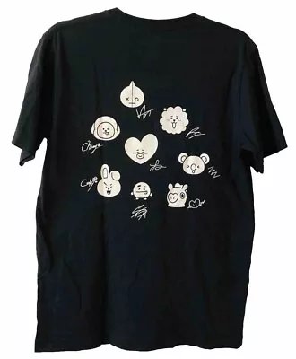 UNIQLO X BT21 BTS Men’s Black T Shirt Size S UT Graphic Character Signatures • $19.88