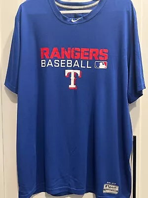 Mens NIKE Dri-Fit TEXAS RANGERS MLB Baseball Shirt 100% Polyester Sz XL • $22.99