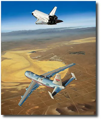 Free Enterprise By Mike Machat - Fitz Fulton & Joe Engle Signed Print - Aviation • $155