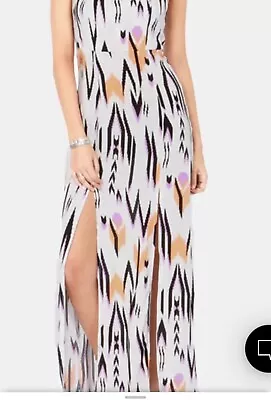 Junior Volcom Light Grey/multi Print Go Getter Maxi Dress/coverup  Size Med Nwt • $49.99