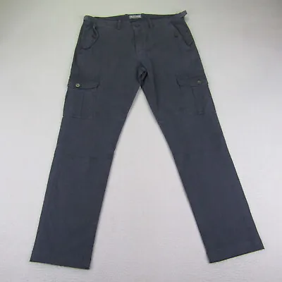 Michael Bastian Pants Mens 34x30 Blue Cargo Slim Straight Adjustable Waist Flex • $41.98