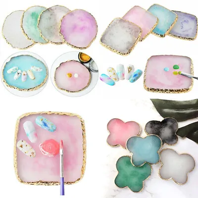 Resin Nail Art Painting Gel Palette Display Polish DIY Manicure Agate Plate US ~ • $4.69