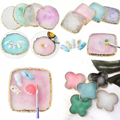 Resin Nail Art Painting Gel Palette Display Polish DIY Manicure Agate Plate US • $4.45