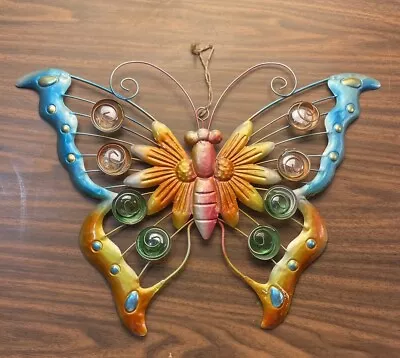 Metal Art Painted Butterfly  Wall Or Door Decor 12 By 18Inches  • $20